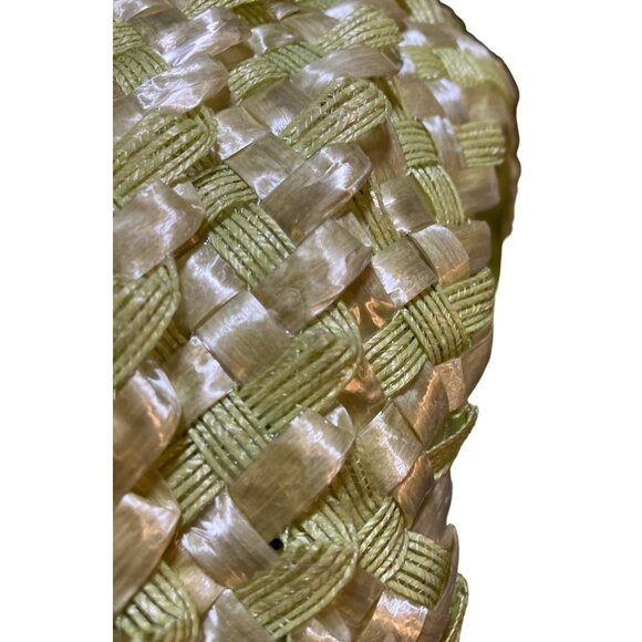 Ladies Green Floral Vintage Breton Style Hat Wide Ribbon Accent Union Made - Picture 11 of 14